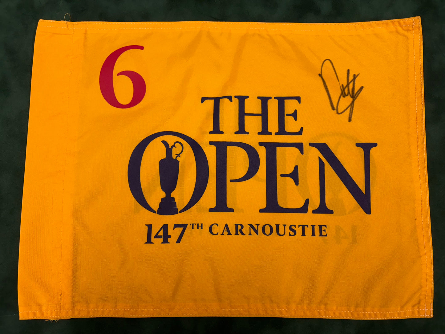 Francesco Molinari Winner Signed 2018 147th Open at Carnoustie Course Used 6th Flag + Cert