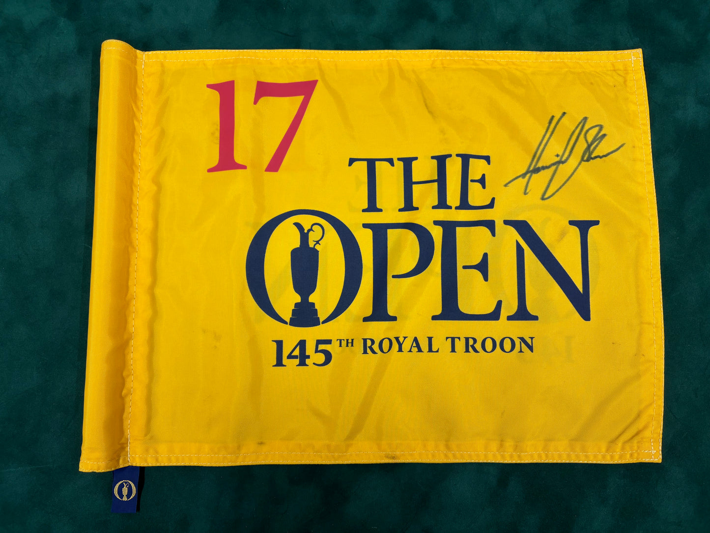 Henrik Stenson Winner Signed 2016 Open at Royal Troon Course Used 17th Golf Flag + Cert