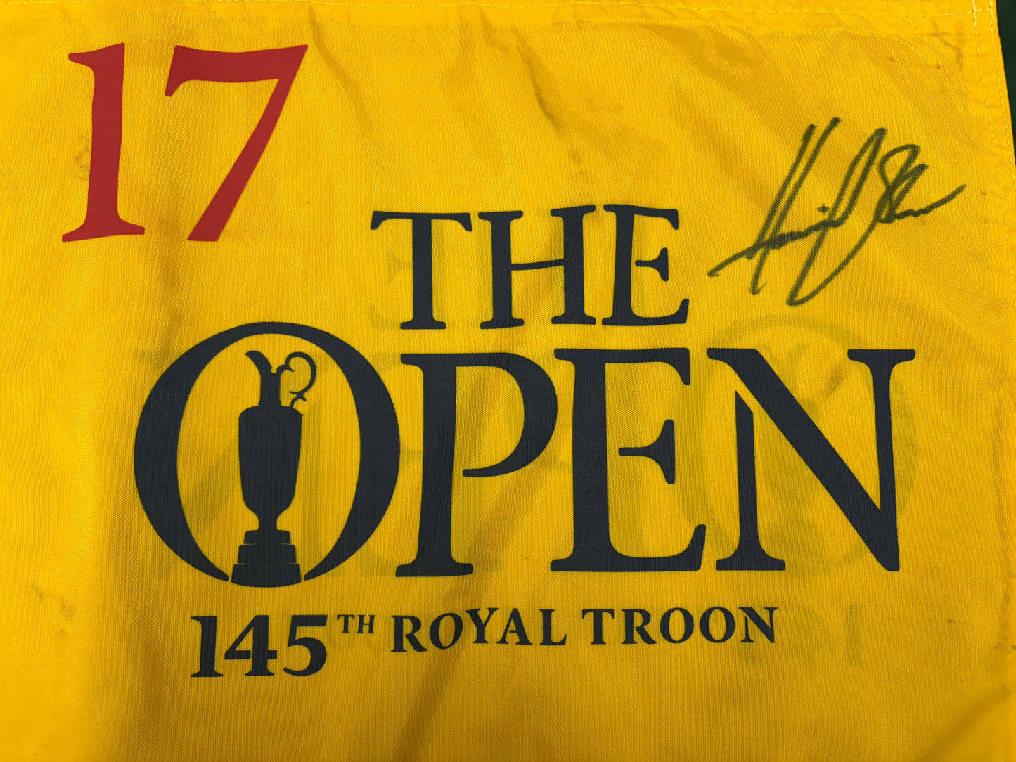 Henrik Stenson Winner Signed 2016 Open at Royal Troon Course Used 17th Golf Flag + Cert