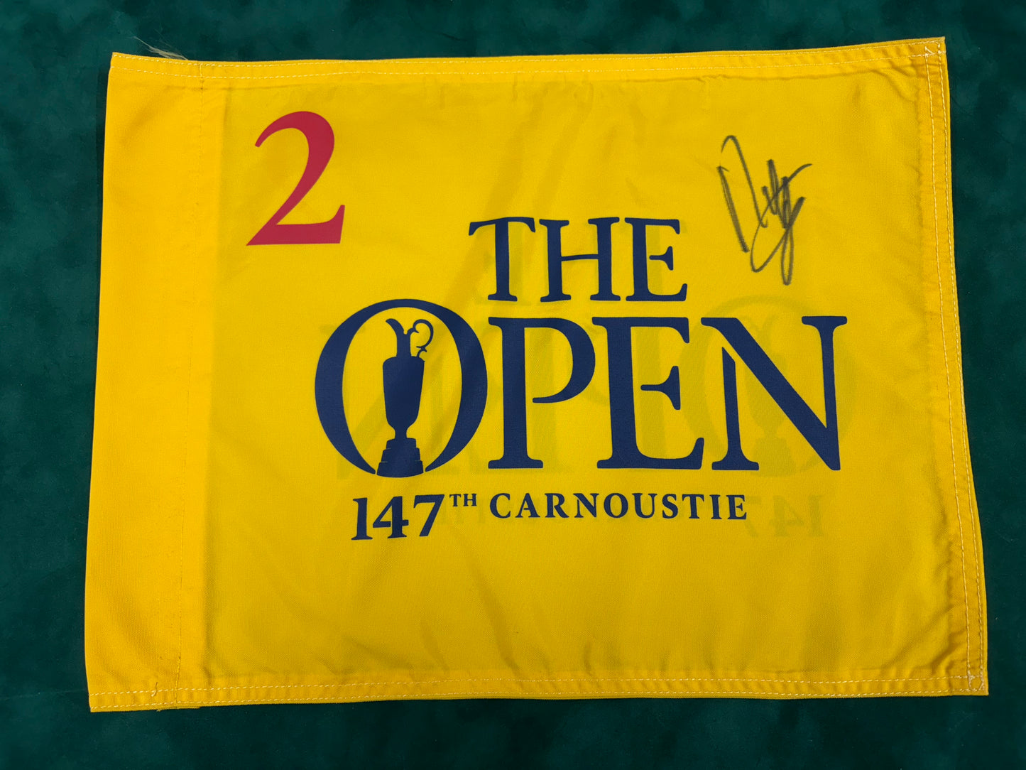 Francesco Molinari Winner Signed 2018 147th Open at Carnoustie Course Used 2nd Flag + Cert