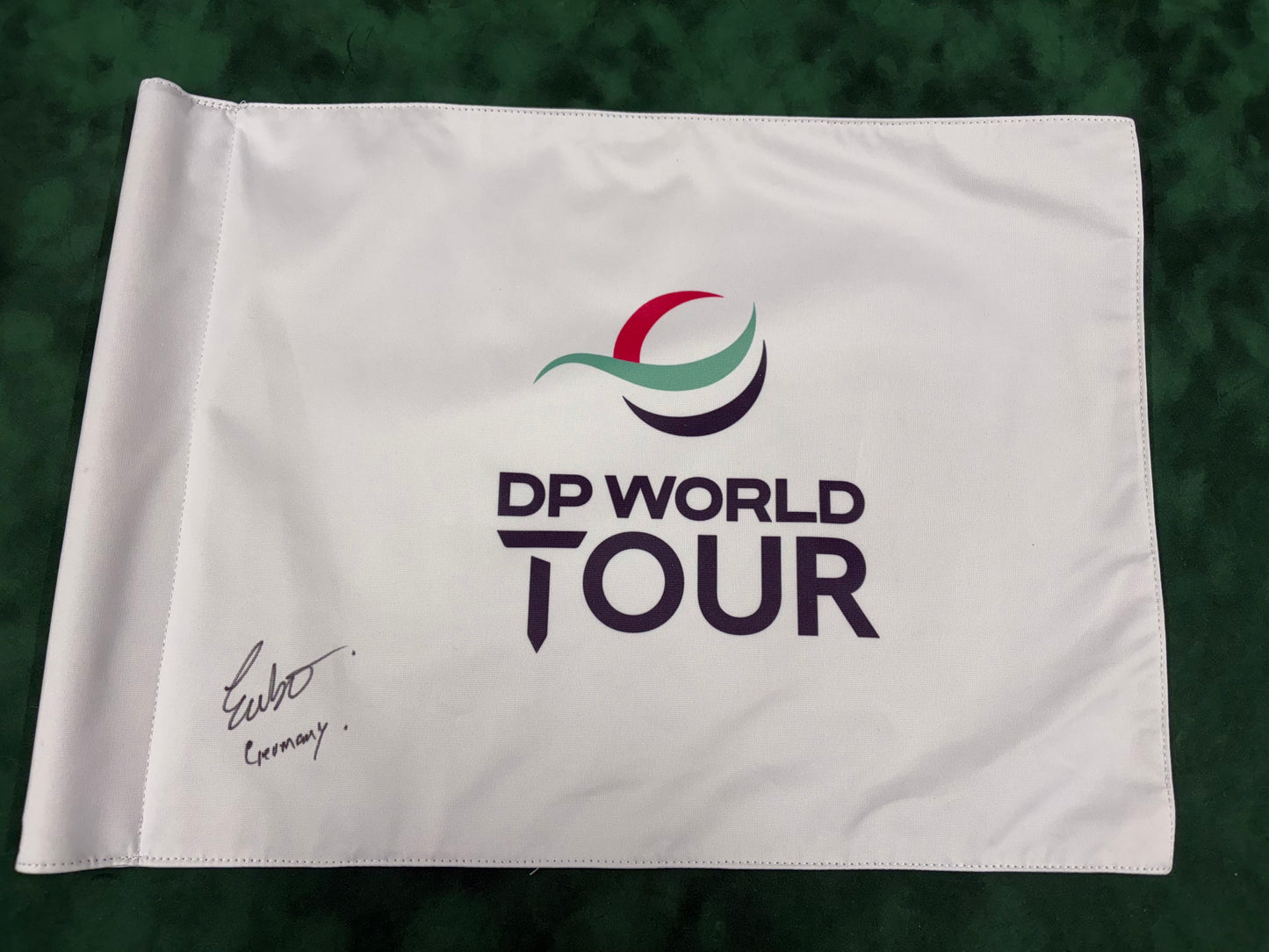 Ewen Ferguson 2024 BMW International Winner Signed DP World Tour Golf Pin Flag + Cert