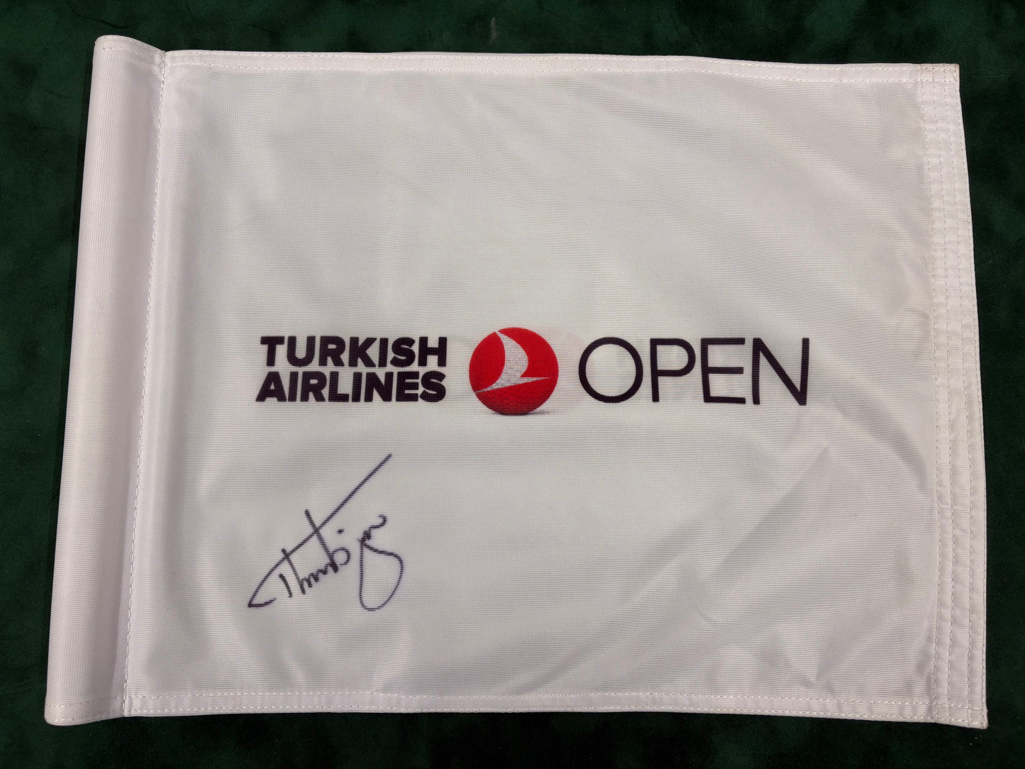 Thorbjørn Olesen 2016 Winner Signed Turkish Open Course Used Golf Flag + Cert
