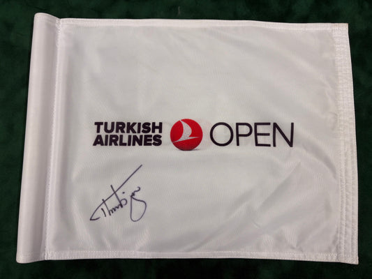 Thorbjørn Olesen 2016 Winner Signed Turkish Open Course Used Golf Flag + Cert