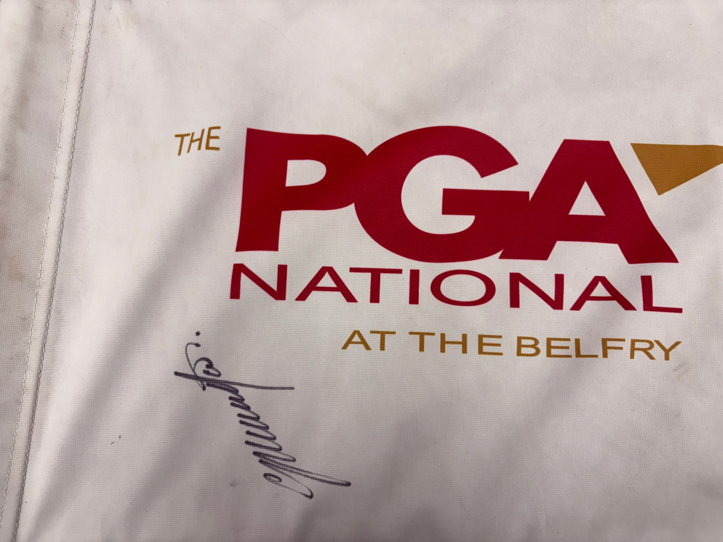 Colin Montgomerie Signed The PGA National at The Belfry Course Used Golf Pin Flag + Cert