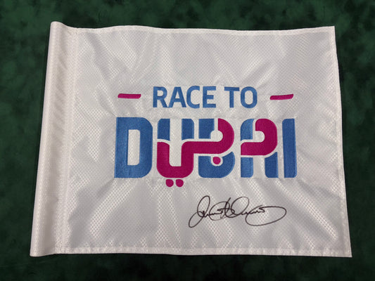 Rory McIlroy Signed Course Used European Tour Race To Dubai Golf Pin Flag + Cert