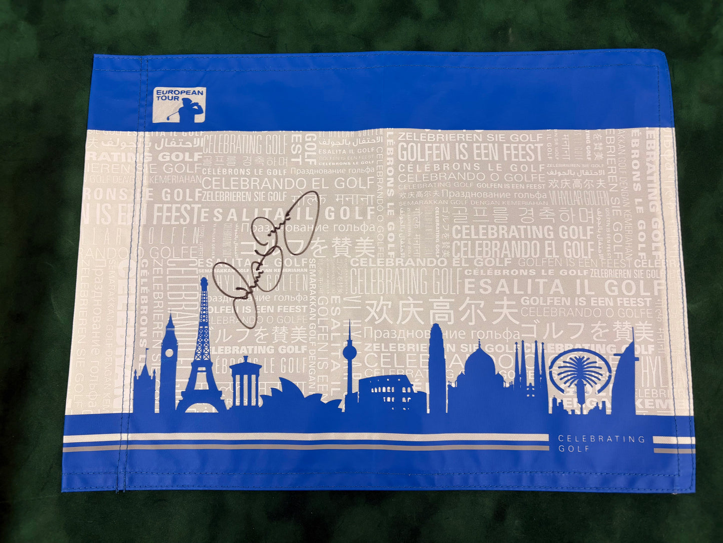 Rory McIlroy Signed European Tour Golf Pin Flag + Dealer COA