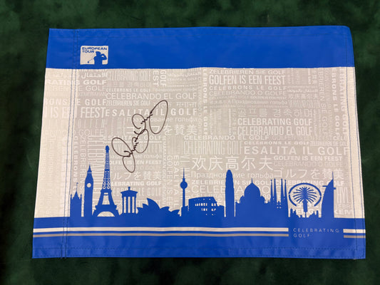Rory McIlroy Signed European Tour Golf Pin Flag + Dealer COA