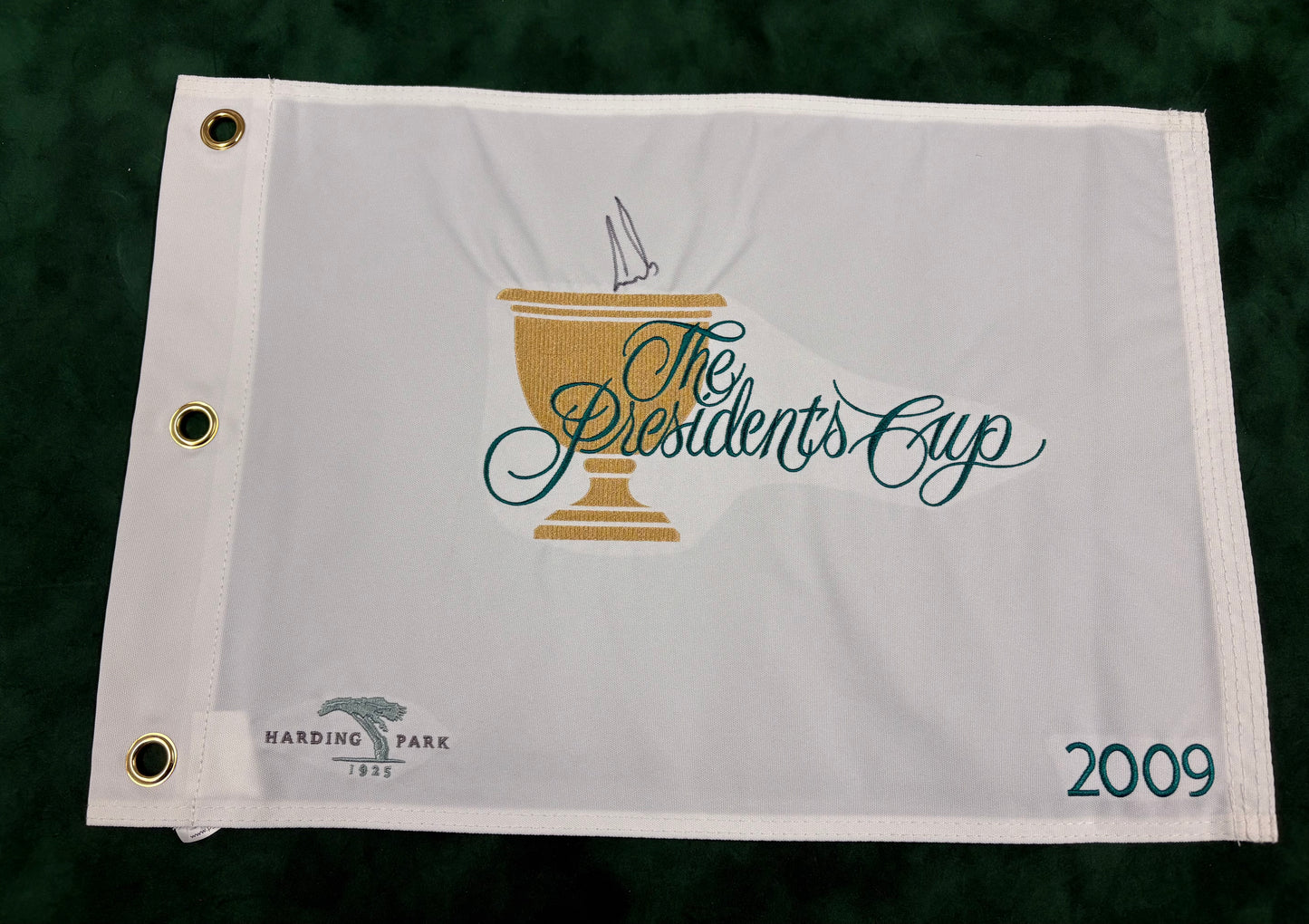 Ernie Els Signed 2009 Presidents Cup Golf Pin Flag - Obtained in Person + Cert