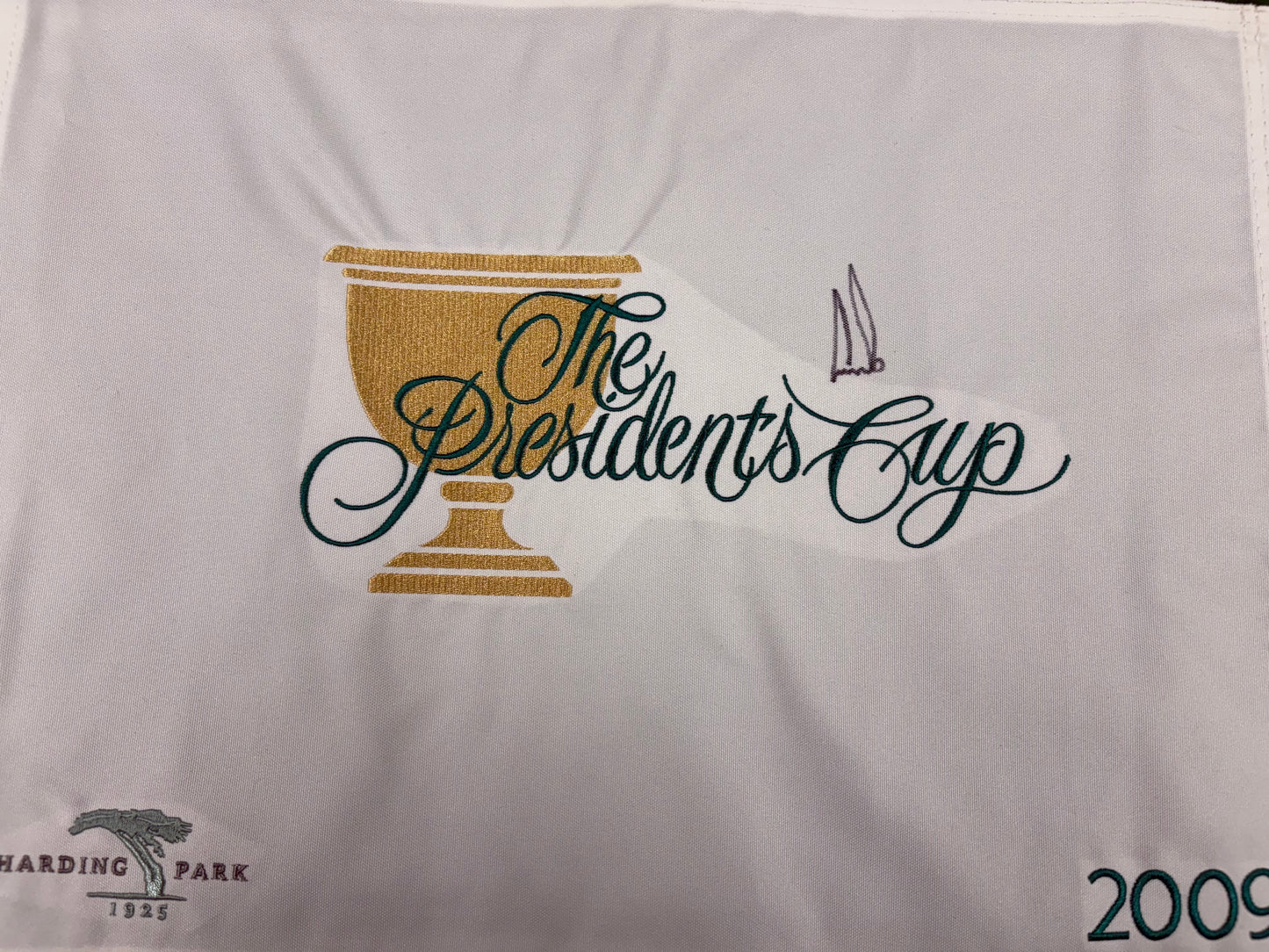 Ernie Els Signed 2009 Presidents Cup Golf Pin Flag - Obtained in Person + Cert