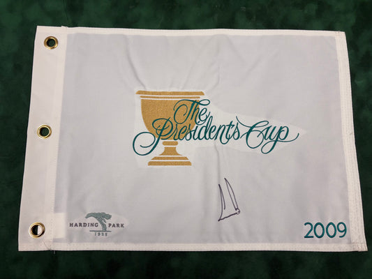 Ernie Els Signed 2009 Presidents Cup Golf Pin Flag - Obtained in Person + Cert