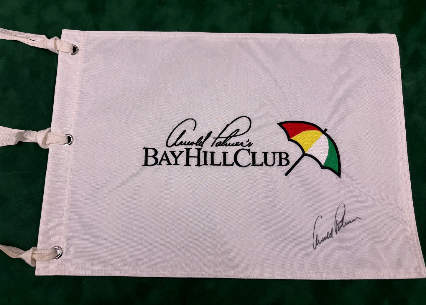 Arnold Palmer Signed Arnold Palmer's Bay Hill Club Golf Pin Flag + Dealer COA