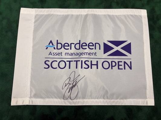 Rickie Fowler 2015 Winner Signed Scottish Open Golf Pin Flag + Dealer COA