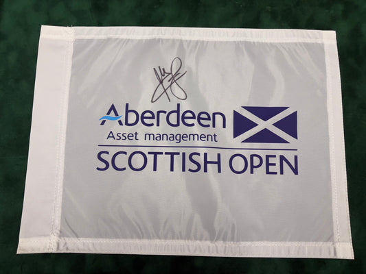 Rafa Cabrera-Bello 2017 Winner Signed Scottish Open Golf Pin Flag + Cert
