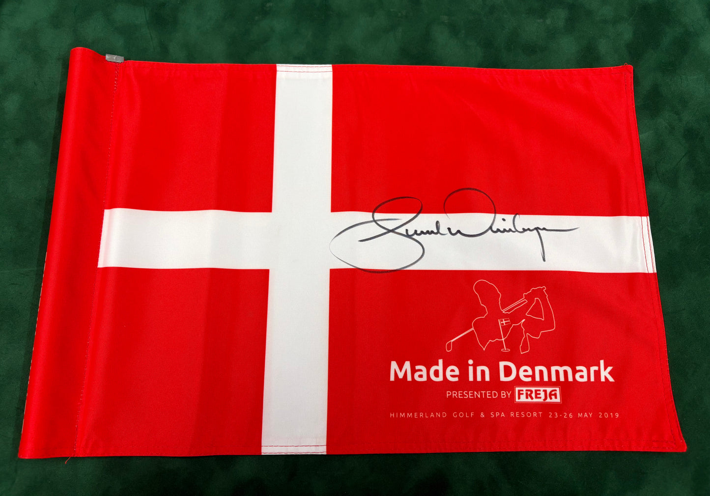 Bernd Wiesberger 2021 Winner Signed Danish Golf Championship Course Used Pin Flag + Cert