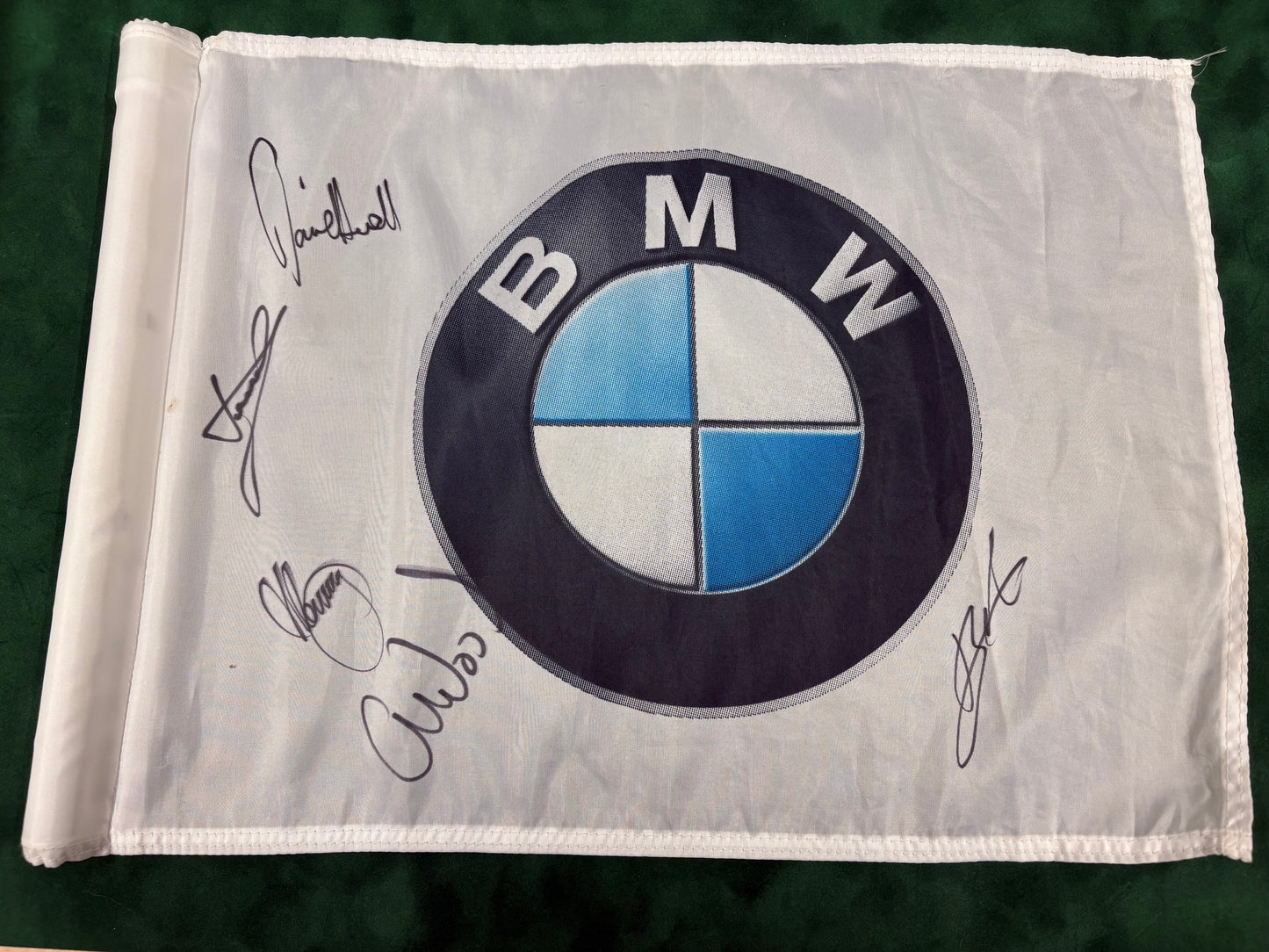 Rare Wentworth BMW PGA Championships Course Used Golf Flag Signed 5 Past Winners (Donald) + Cert
