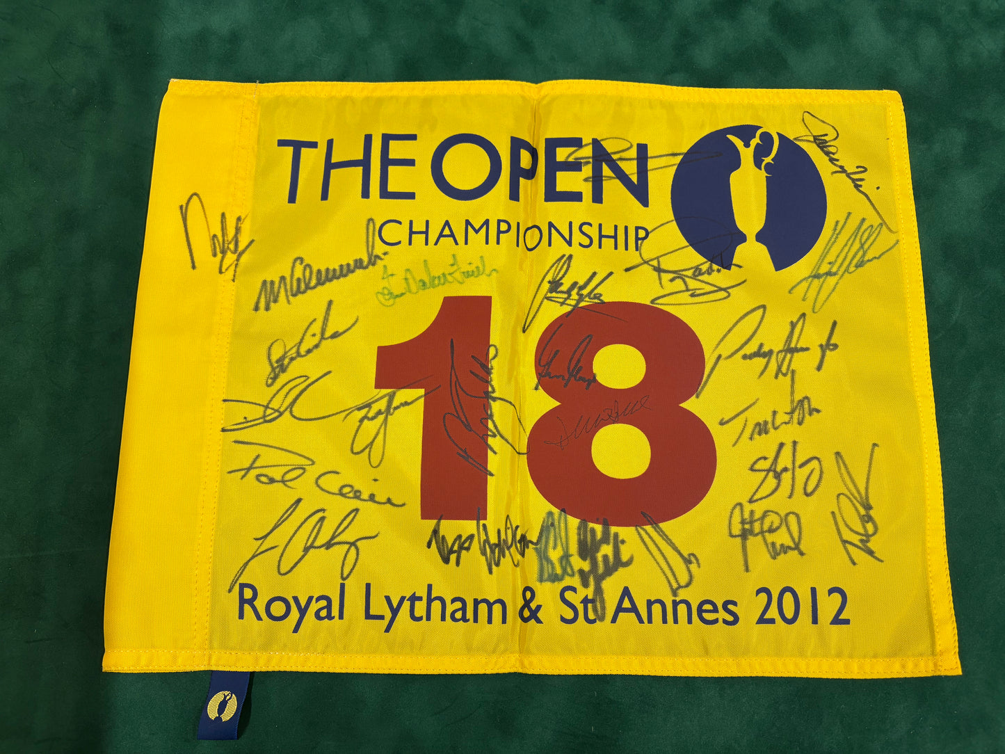 2012 Open at Lytham Golf Pin Flag Signed By 25 Champions Watson, Stenson + Cert