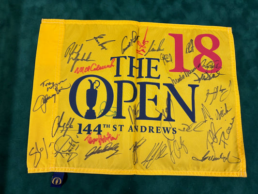 144th Open at St Andrews Golf Flag Signed by 31 Champions (Palmer, Spieth) + Cert