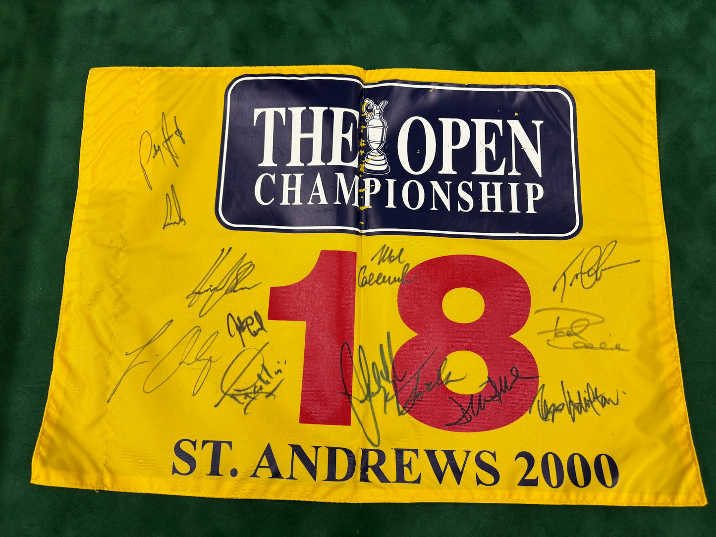 2000 Open at St Andrews Golf Flag Signed By 13 Champions Duval, Jacklin, Cink + COA