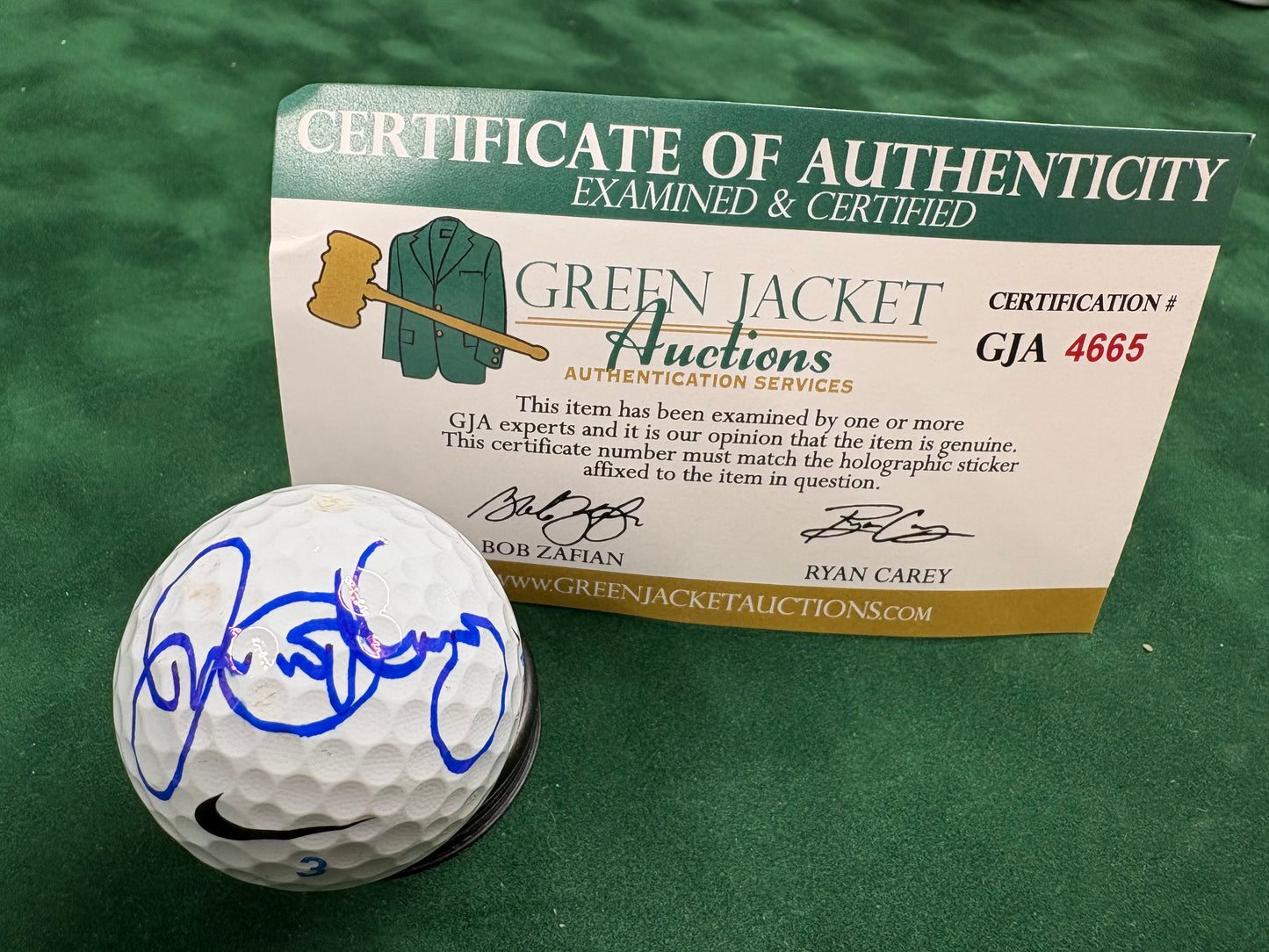 Rory McIlroy 2025 Masters & Career Grand Slam Winner Signed Nike Golf Ball + GJA COA