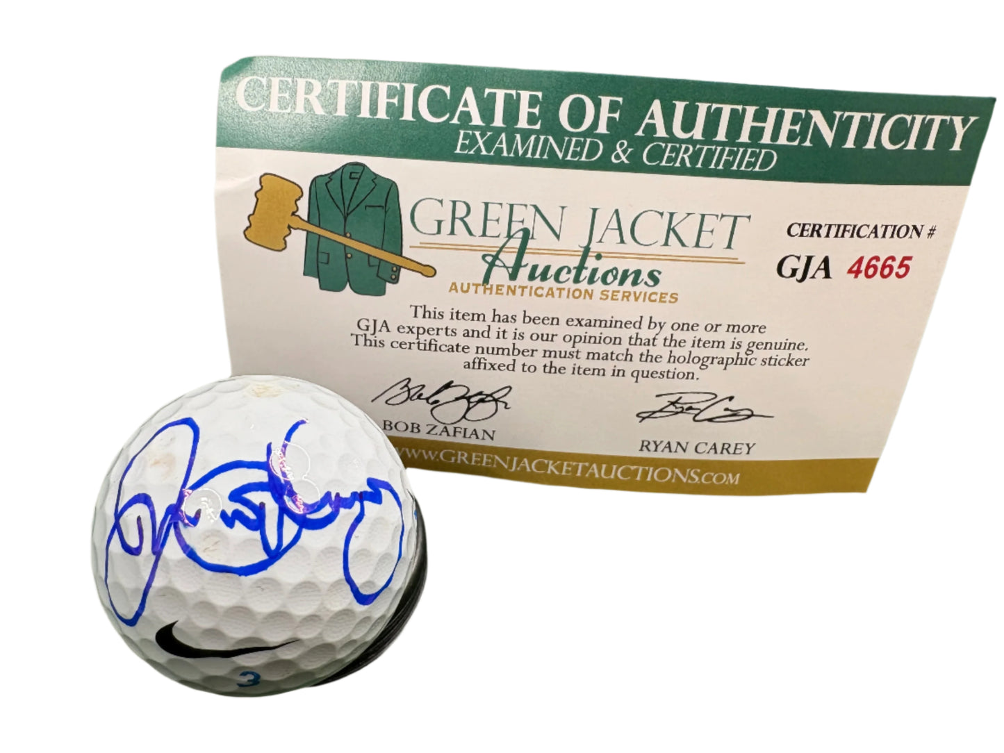 Rory McIlroy 2025 Masters & Career Grand Slam Winner Signed Nike Golf Ball + GJA COA