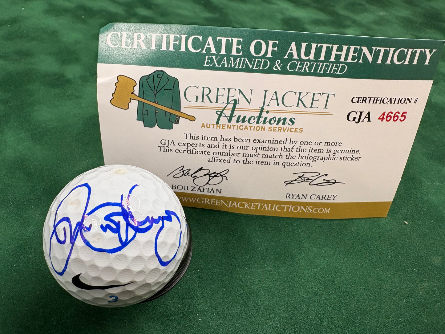 Rory McIlroy 2025 Masters & Career Grand Slam Winner Signed Nike Golf Ball + GJA COA