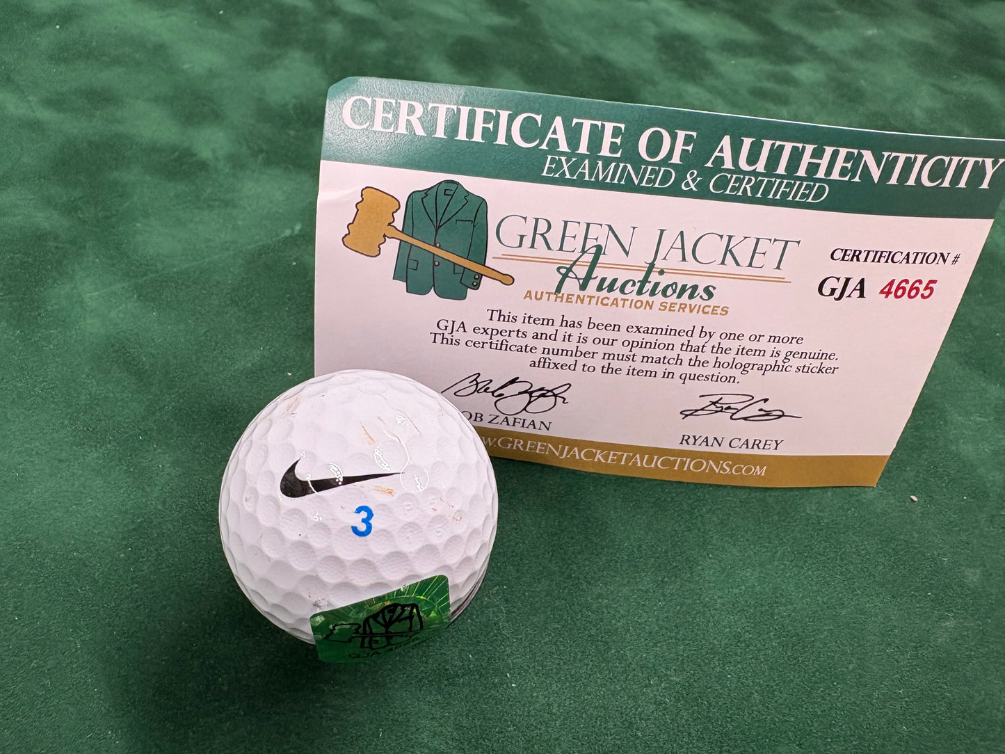 Rory McIlroy 2025 Masters & Career Grand Slam Winner Signed Nike Golf Ball + GJA COA