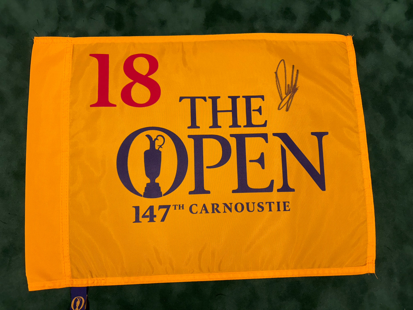 Francesco Molinari Winner Signed 147th Open at Carnoustie Golf Flag + Dealer COA