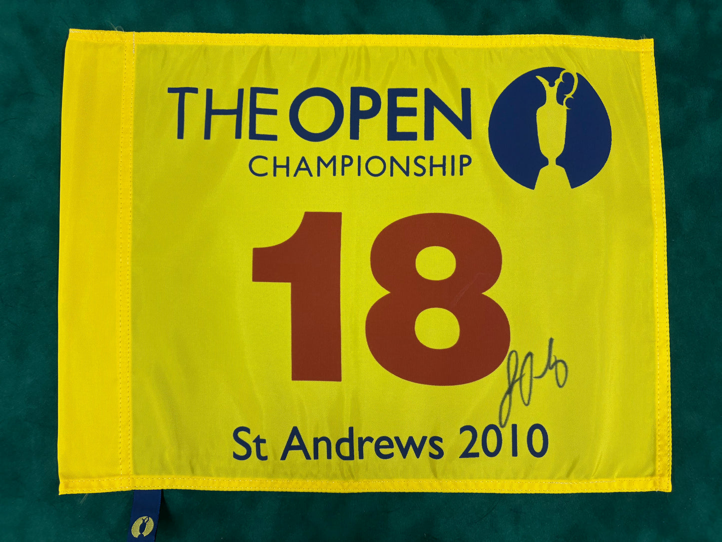 Louis Oosthuizen Winner Signed 2010 Open at St Andrews Golf Flag + Dealer COA