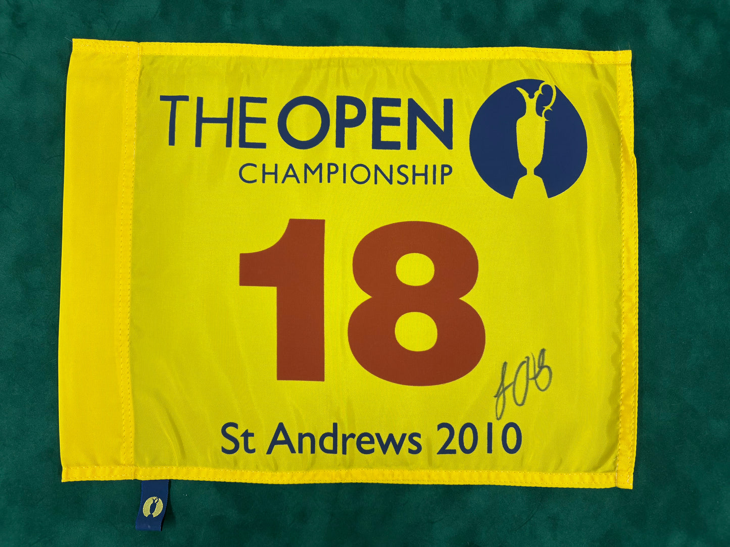 Louis Oosthuizen Winner Signed 2010 Open at St Andrews Golf Flag + Dealer COA