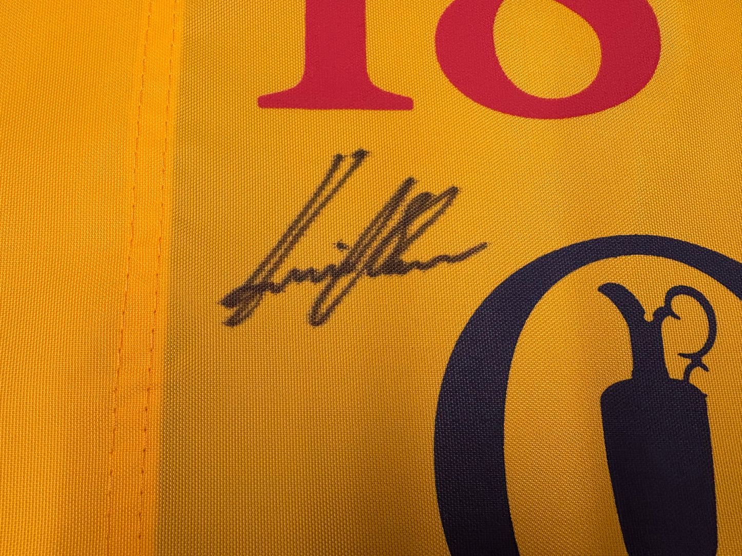 Henrik Stenson Winner Signed 145th Open at Royal Troon Golf Flag + Dealer COA