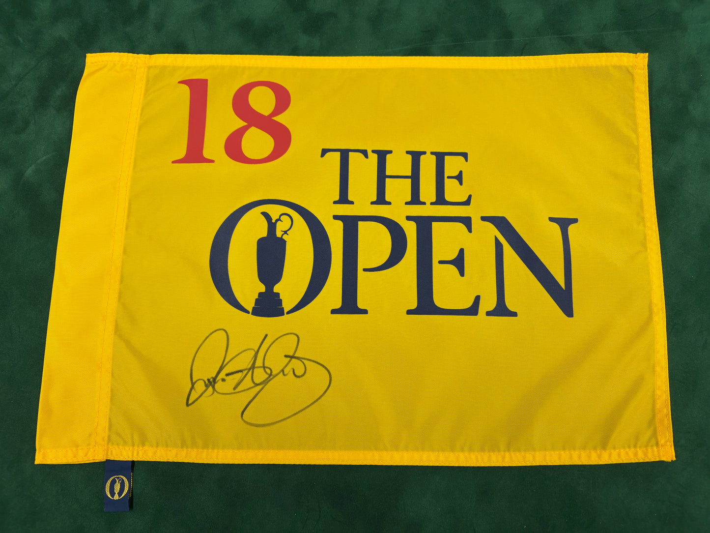 Rory McIlroy 2014 Winner Signed Undated The Open Golf Flag 18th Hole + Dealer COA