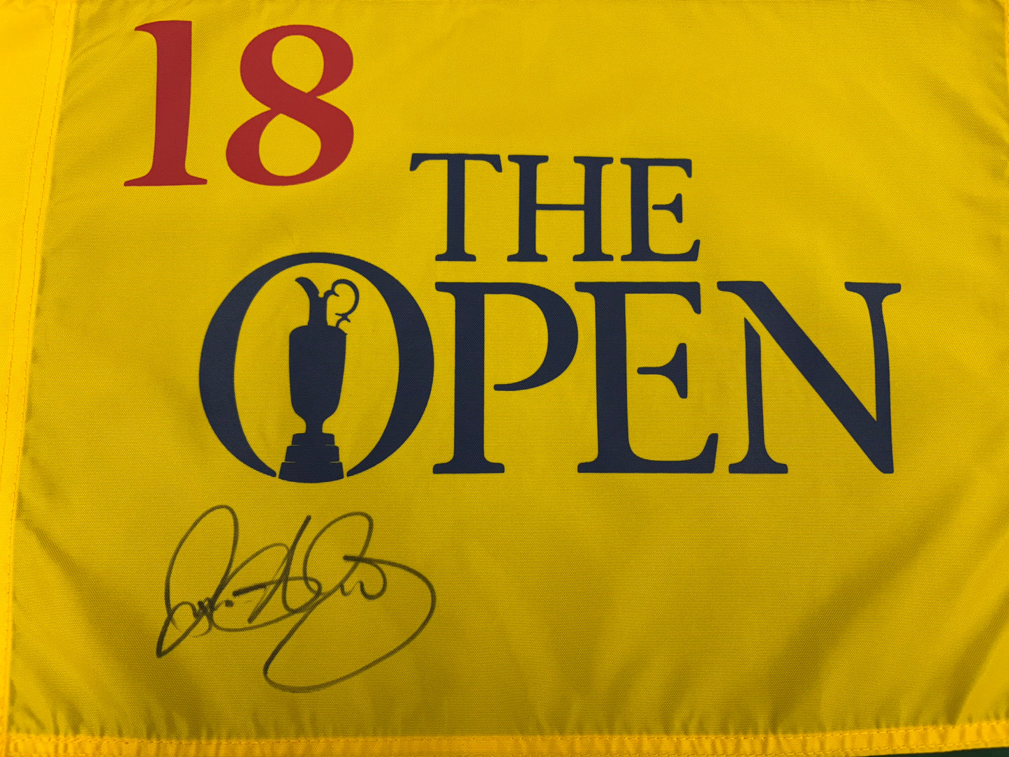 Rory McIlroy 2014 Winner Signed Undated The Open Golf Flag 18th Hole + Dealer COA