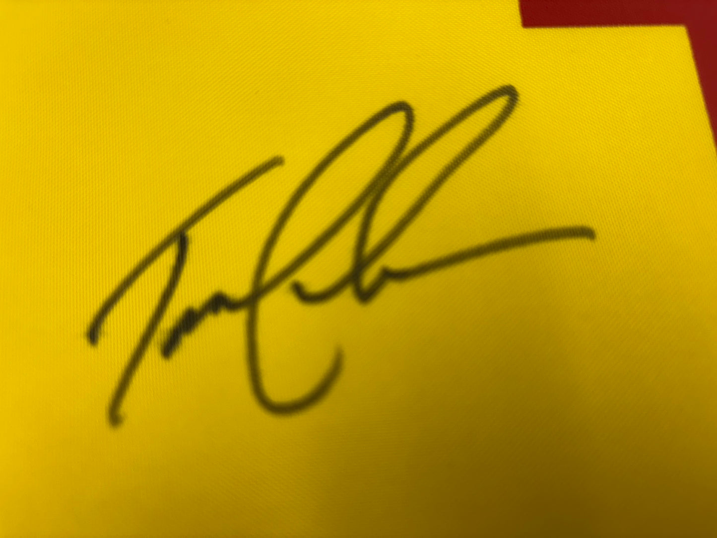 Tom Lehman Signed Rare Yellow Royal Lytham 1996 Open Golf Flag + Dealer COA