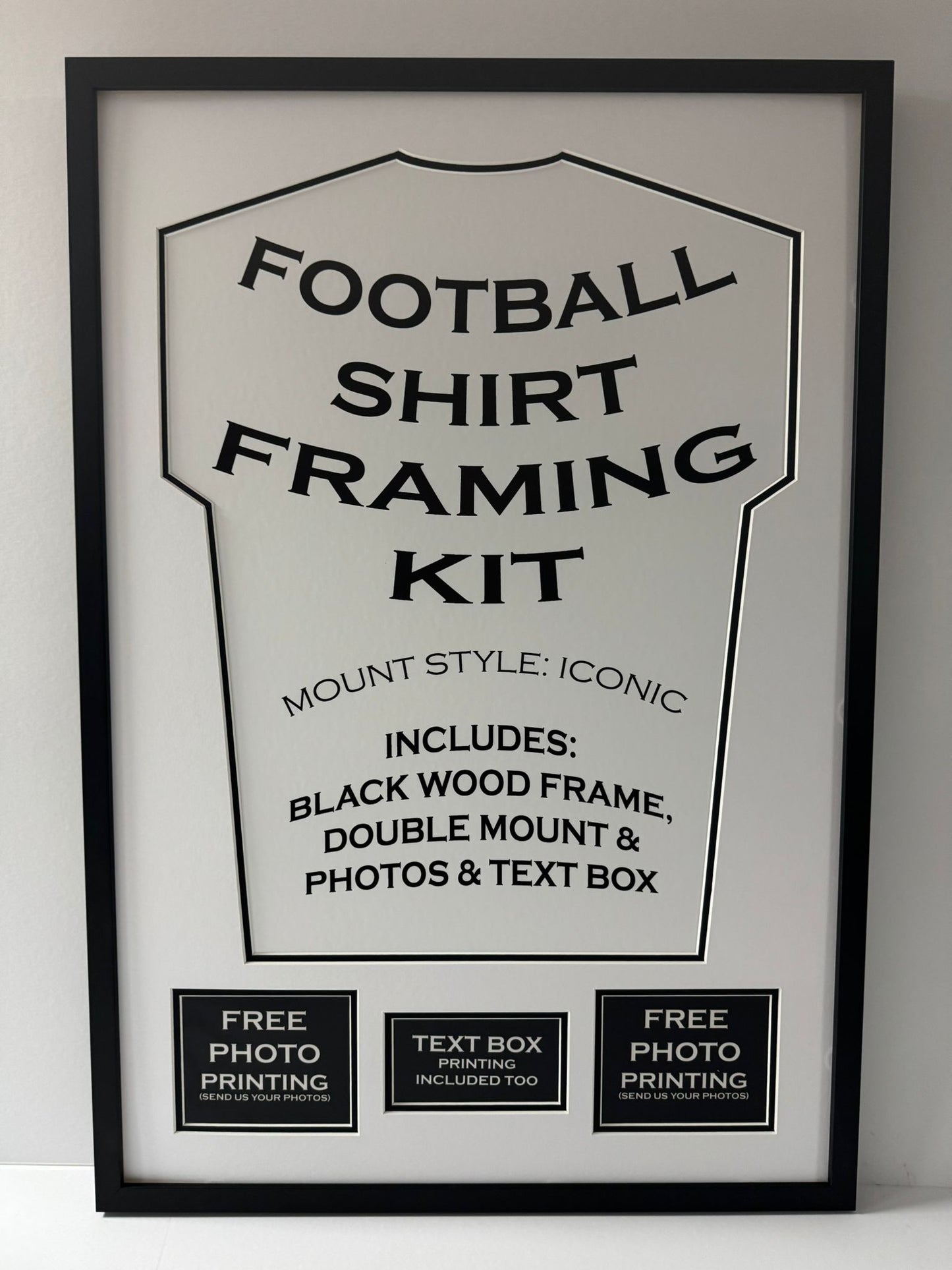 Football Shirt DIY Framing Kit 'Iconic' inc Dbl Mount, Text Box & Photos