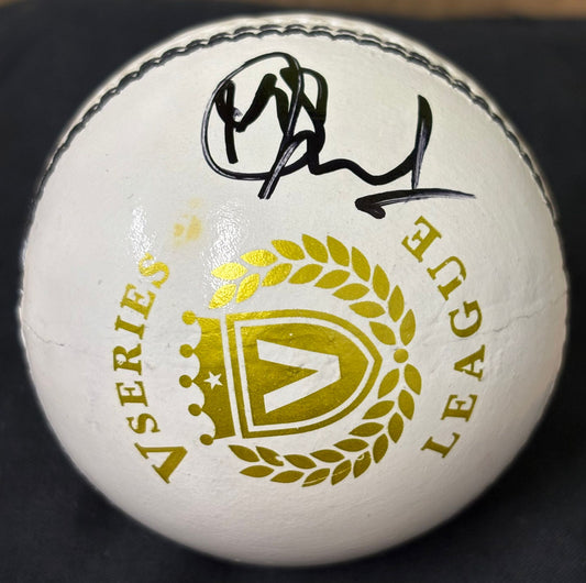 Indian & Gujarat Titans Cricketer Mohammed Siraj Signed White Cricket Ball + Dealer COA