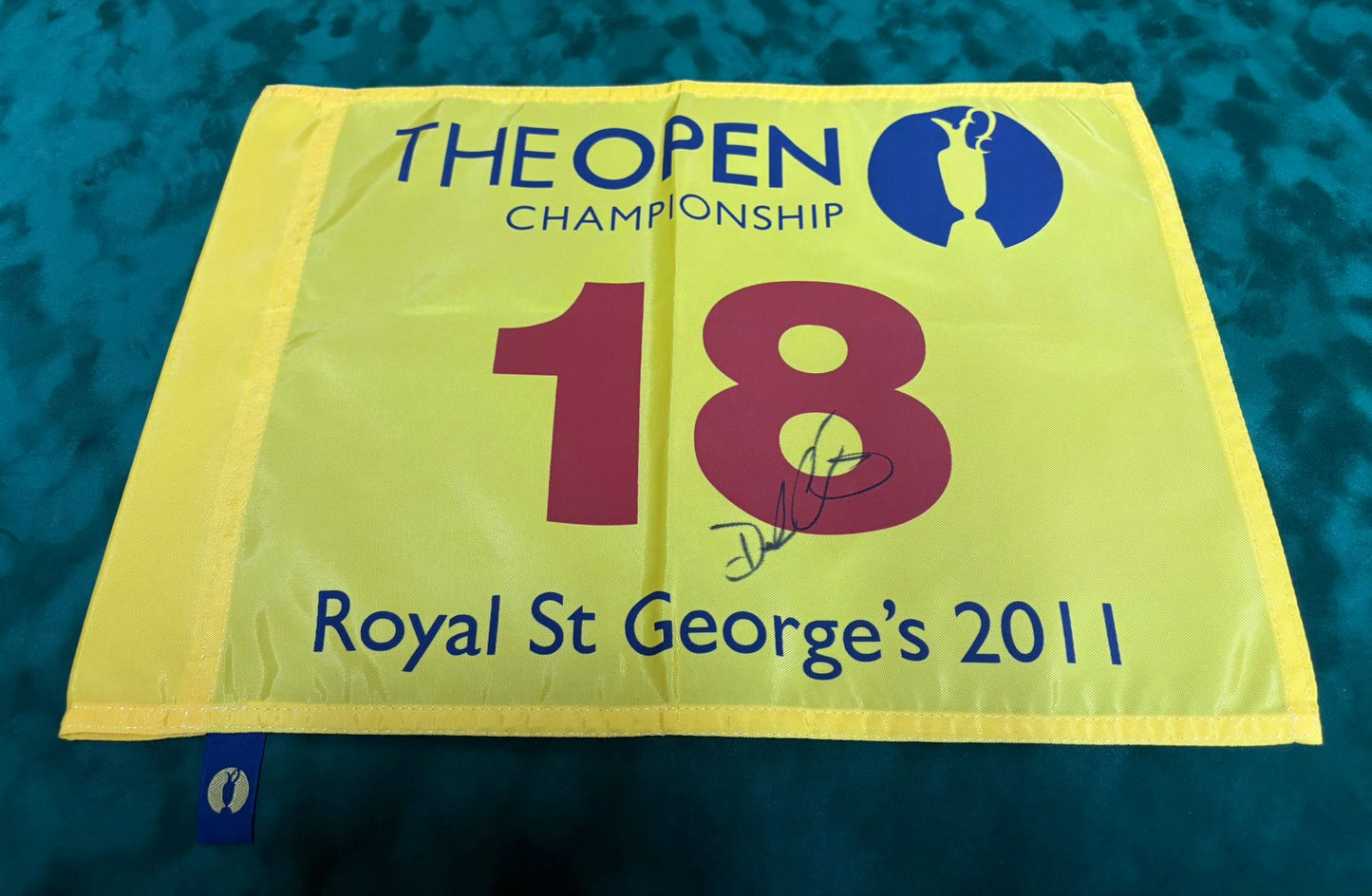 Darren Clarke Winner Signed 2011 Open at Royal St George's Golf Flag + Dealer COA