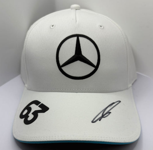 2025 Canadian Grand Prix Winner George Russell Signed White Mercedes F1 Cap + COA