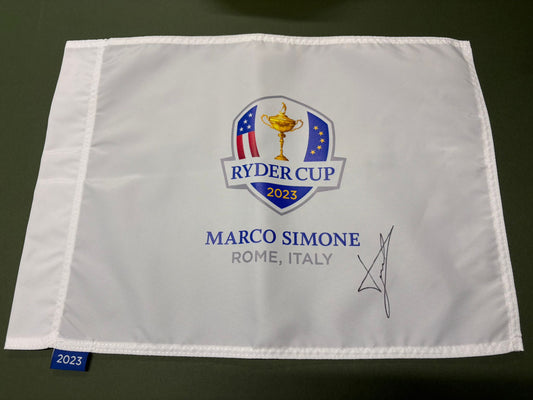 Luke Donald Captain Signed 2023 Ryder Cup at Marco Simone Golf Flag + Cert