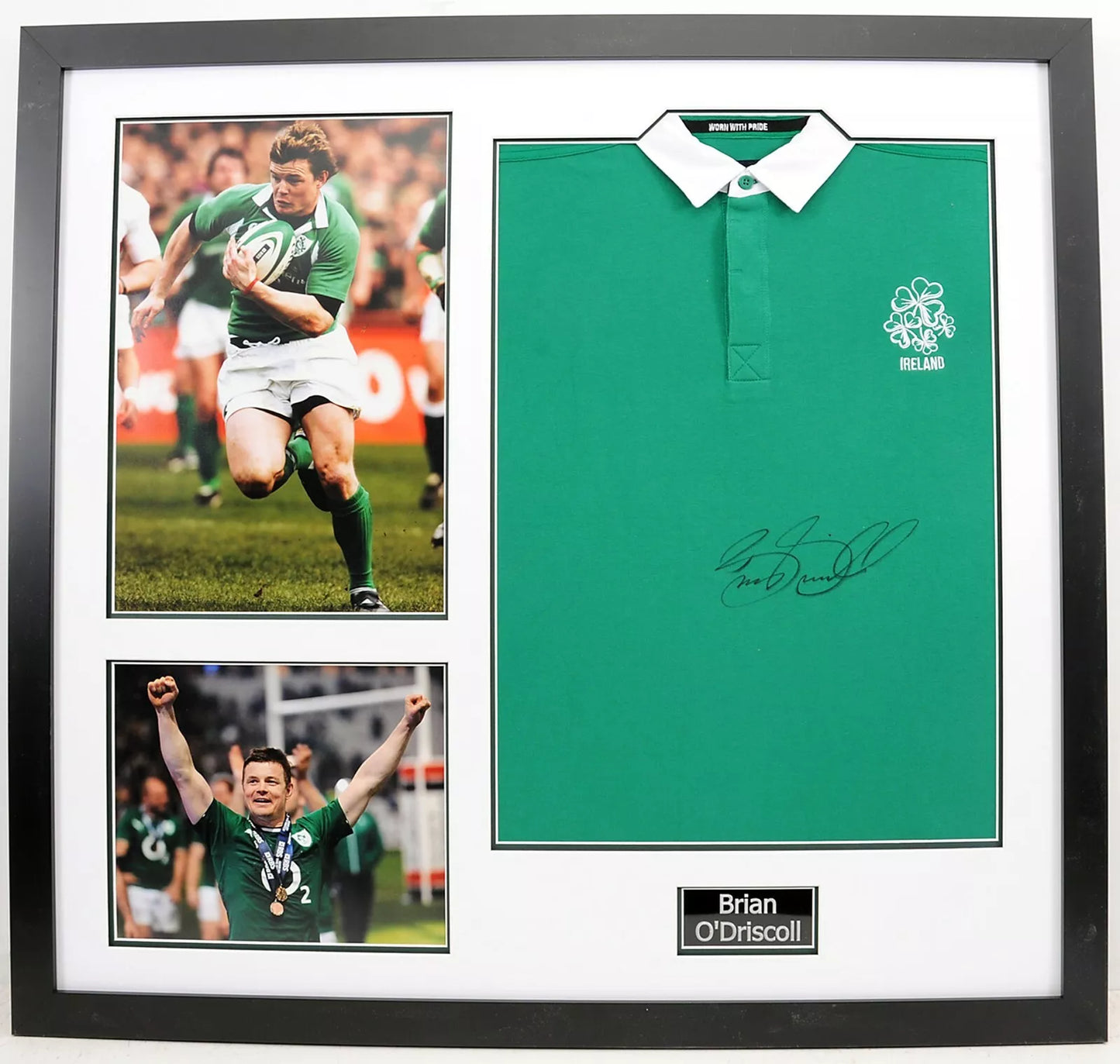 Brian O'Driscoll Irish Rugby Legend Signed & Framed Shirt + Dealer COA