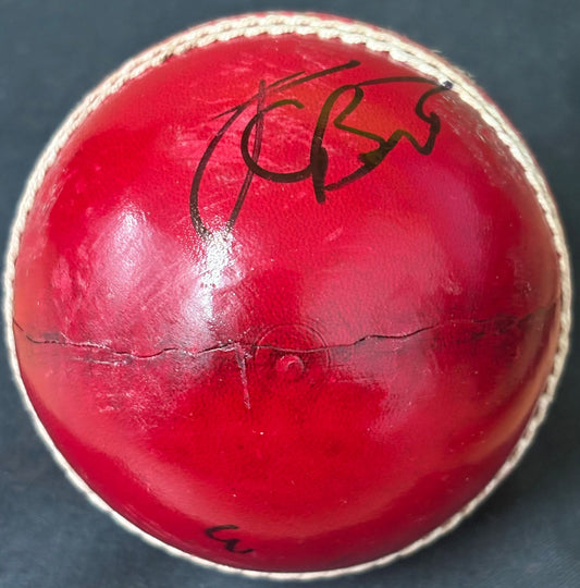 England & Warwickshire Cricketer Jacob Bethell Signed Red Cricket Ball + Dealer COA
