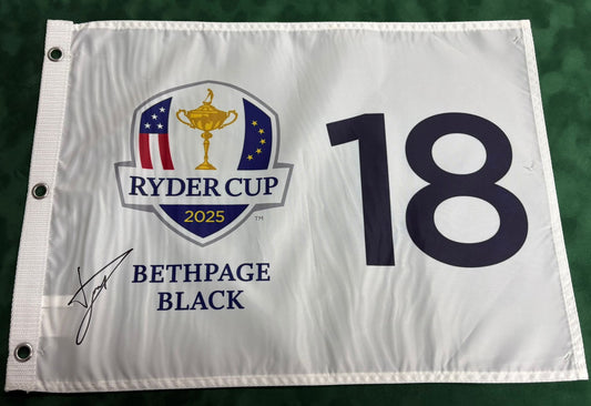 Luke Donald Captain Signed 2025 Ryder Cup at Bethpage Black Golf Flag + COA