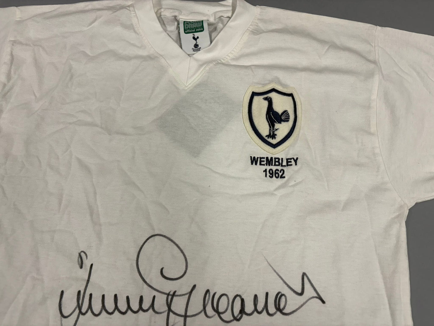 Tottenham Hotspur 1962 FA Cup Final Shirt Signed by J Greaves, T Dyson, B Smith & C Jones + COA