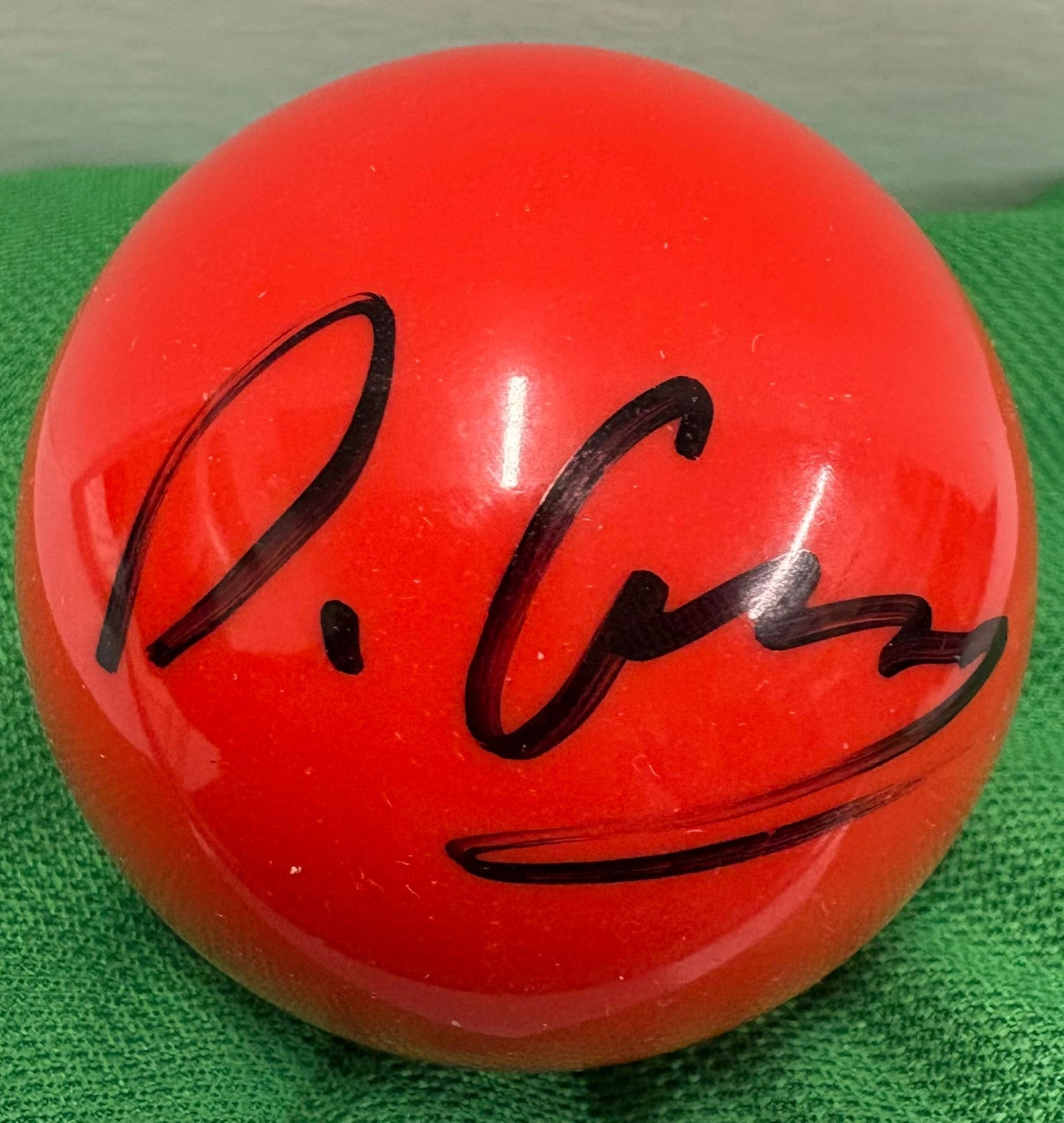 David Grace Signed RED Snooker Ball + Dealer COA