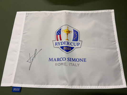Luke Donald Captain Signed 2023 Ryder Cup at Marco Simone Golf Flag + Cert