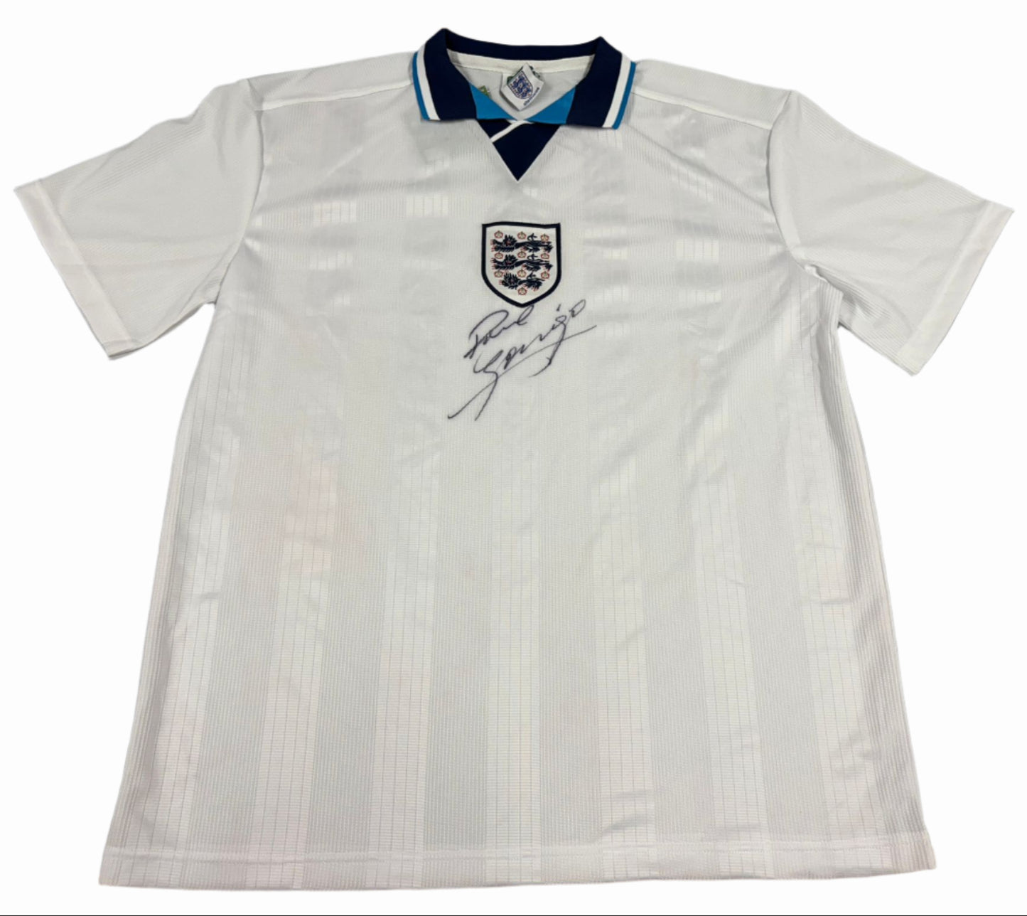 Paul 'Gazza' Gascoigne Signed Retro England Euro 96 Football Shirt + Dealer COA