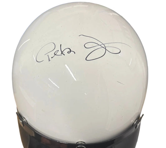 Peter Fonda - Golden Globe Award Winner & Easy Rider Actor Signed White Biker Helmet + Cert