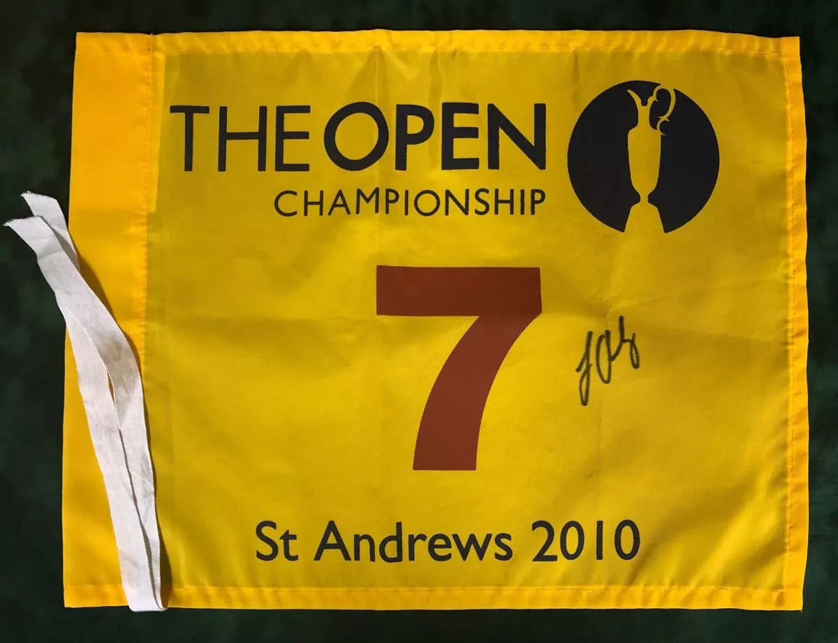 Louis Oosthuizen Rare Signed St Andrews 2010 Open 7th Hole Golf Flag + Dealer COA