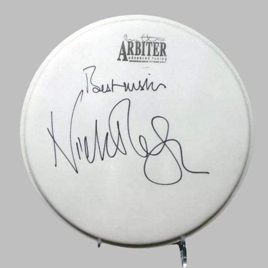 Nick Mason Pink Floyd Drummer Signed Full Autograph 10" Drum Skin + Dealer COA