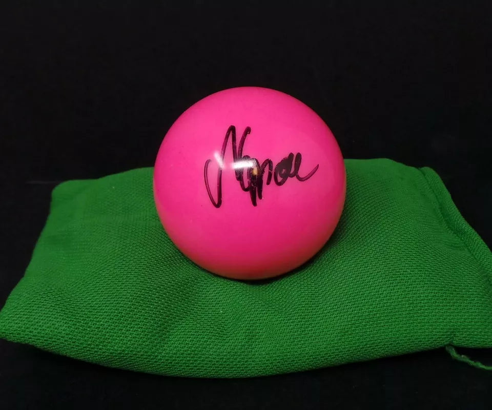 Noppon Saengkham Signed PINK Snooker Ball + Dealer COA