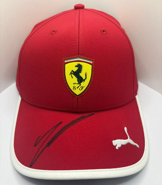 Charles Leclerc #16 Scuderia Ferrari F1 Driver Signed Red Puma F1 Cap + Cert